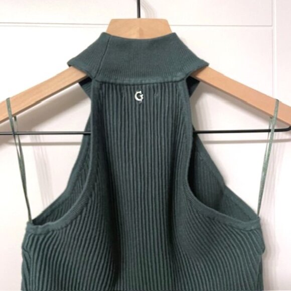 NWT GUESS Ribbed Shayna Ottoman Halter Mock Neck Sleeveless Tank Sweater Small - Picture 7 of 15
